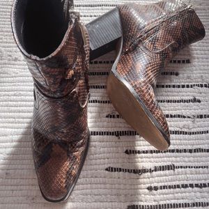 ZARA Snakeskin Booties